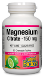 Natural Factors Magnesium Citrate 150mg - 60 Chewable Tabs
