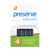 Preserve Triple Razor Blade Cartridges - 4 Pack