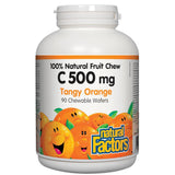 Natural Factors Vitamin C 500mg 100% Natural Fruit Chew Tangy Orange - 90 Wafers